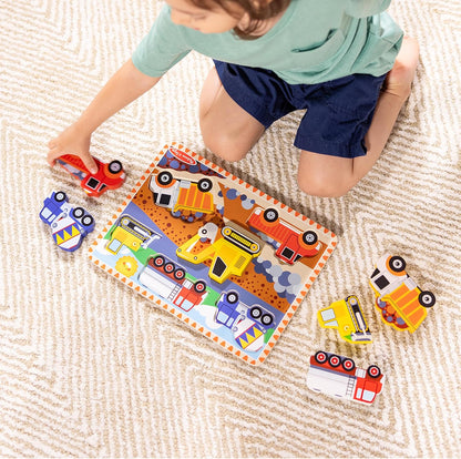 Melissa & Doug Safari Wooden Chunky Puzzle (8 pcs), Educational Screen Free Activity for Toddler, Preschoolers and Kids Ages 2+ - FSC Certified