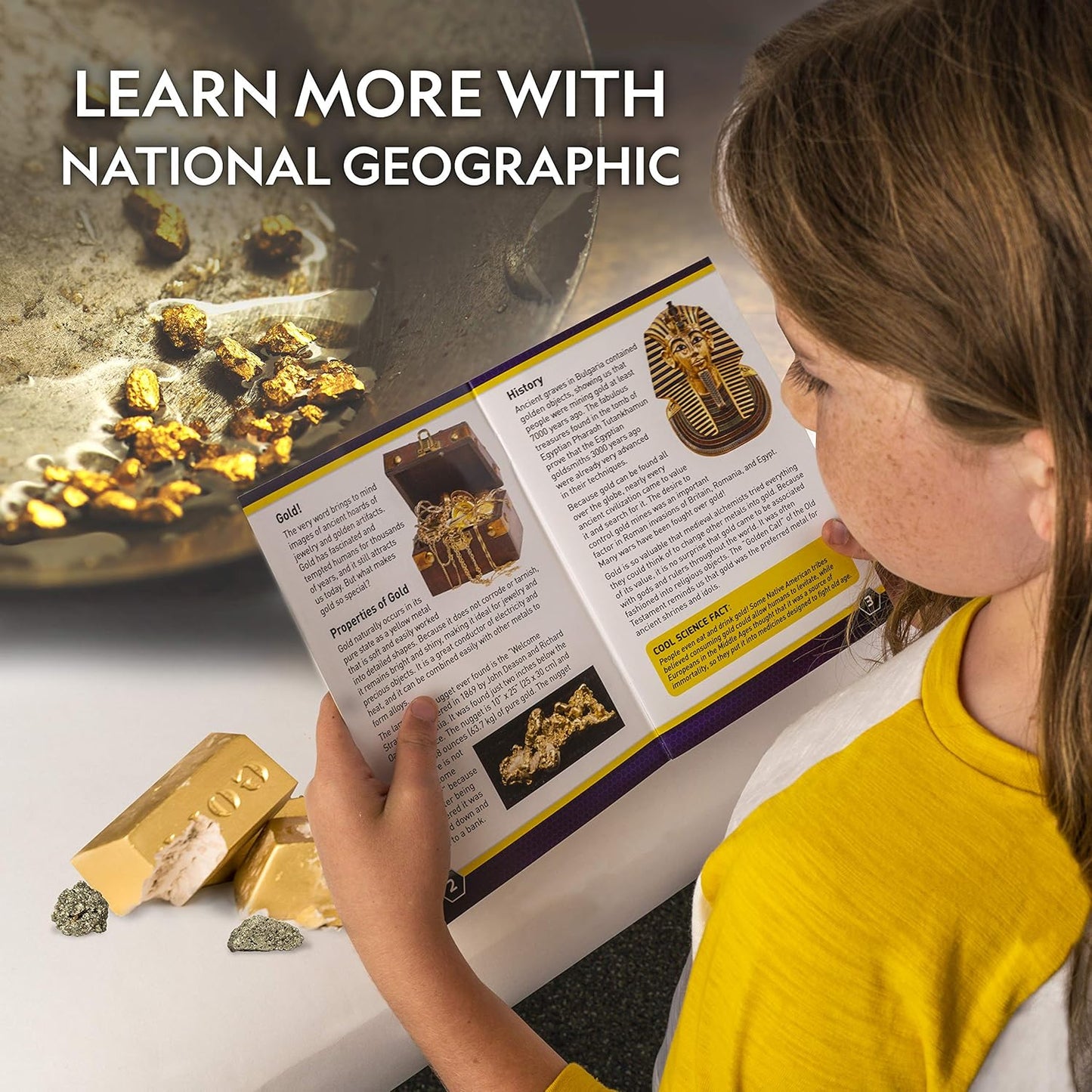 National Geographic Fool’s Gold Dig Kit – 12 Gold Bar Dig Bricks with 2-3 Pyrite Specimens Inside, Party Activity with 12 Excavation Tool Sets, Great Stem Toy for Boys & Girls or Party Favors