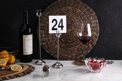 New Star Foodservice 23084 1-100 Double Side Plastic Table Numbers, 4" x 4" Inch, Light Grey on Black
