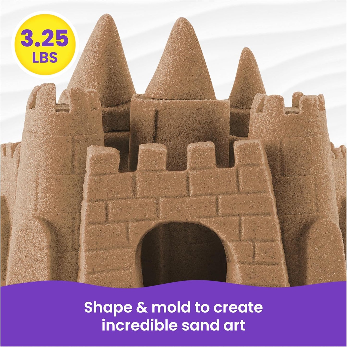 Kinetic Sand, 3.25lbs Beach Play Sand, Amazon Exclusive, Resealable Bag (Packaging May Vary), Sensory Toys, Holiday Gifts & Stocking Stuffers for Kids Ages 3 and up, Pack of 3