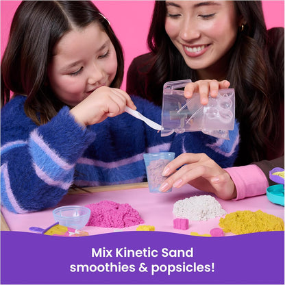 Kinetic Sand, Smoothie Mixer Playset with 14 oz Play Sand, Tools & Popsicle Mold, Play Food Toy, Arts and Crafts Kids Toys for Girls & Boys Ages 5 and up