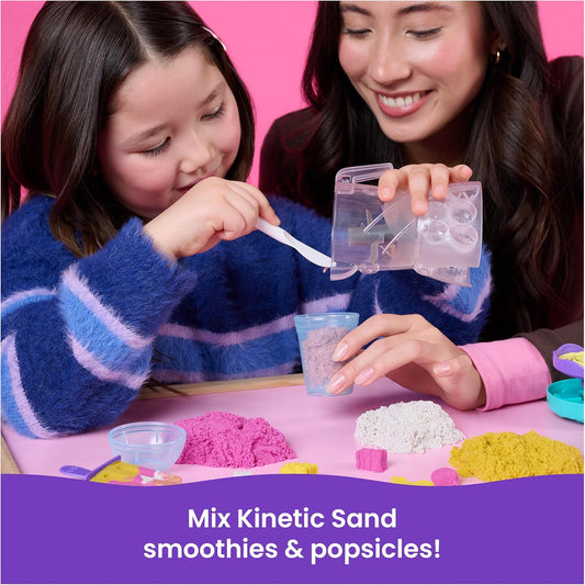 Kinetic Sand, Smoothie Mixer Playset with 14 oz Play Sand, Tools & Popsicle Mold, Play Food Toy, Arts and Crafts Kids Toys for Girls & Boys Ages 5 and up