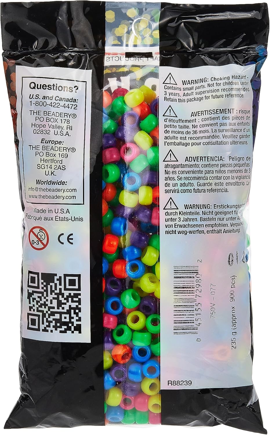The Beadery 6 by 9mm Barrel Pony Bead, Crystal (750V006), Small, 900-Pieces