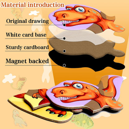 Magnetic Puzzles for Kids Ages 1-3, Travel Toddler Puzzles Ages 2-4 Year, Excavator Refrigerator Magnet for Kids Learning Gift for Road Trip