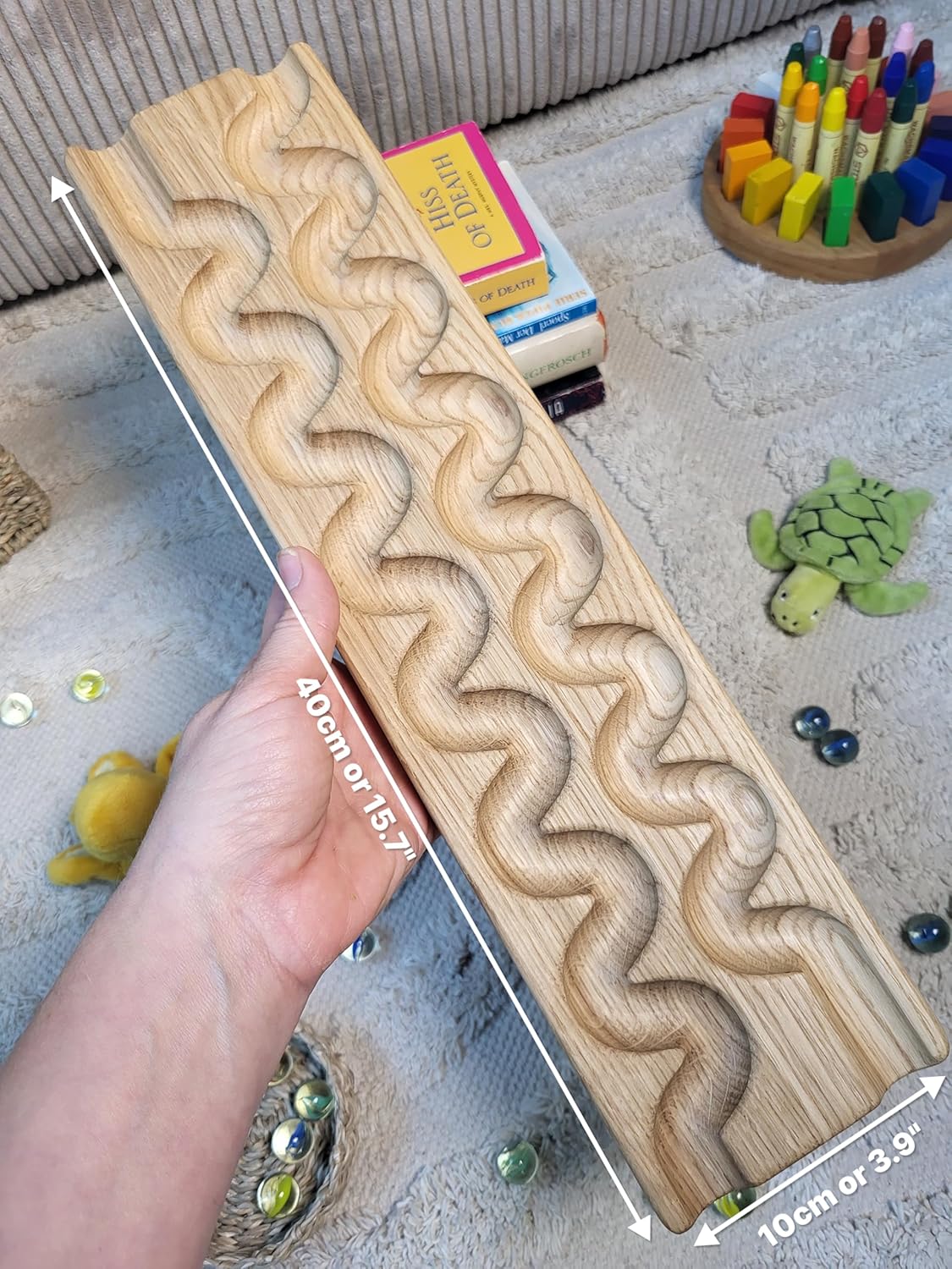 Wooden Marble Run Track “Wind” Race Machine Set Wooden Maze Board Ball Run Montessori Gift for Kids Wave Course Winding Track Toy