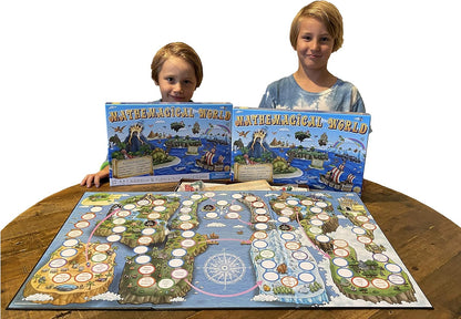 Mathemagical World - Addition & Subtraction Math Board Game for Kids, 2-4 players, Ages 5+ and Perfect for Homeschool, Kindergarten, Pre-k, and Gifted & Talented Prep