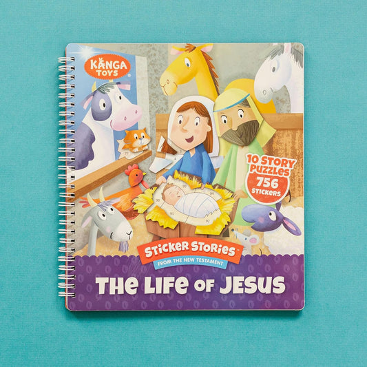 Activity Sticker Book 7 and Up The Life of Jesus Sticker Stories Puzzle Book Explore 10 New Testament Adventures 756 Reusable Stickers Spiral Binding