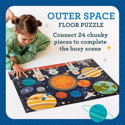 Petit Collage Floor Puzzle, Secret Garden, 24-Pieces – Large Puzzle for Kids, Completed Garden Puzzle Measures 18” x 24” – Makes a Great Gift Idea for Ages 3+