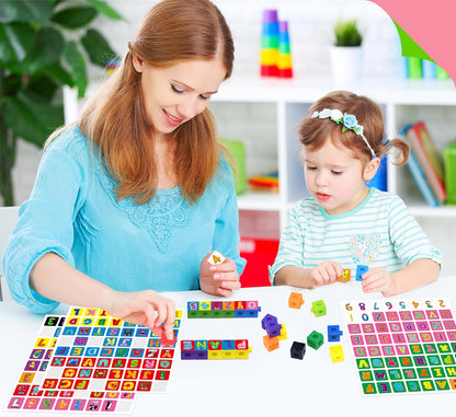 SpriteGru Math Linking Cubes, Math Cubes Manipulatives with Activity Cards Linking Cube Math Counters for Kids Kindergarten Learning Activities