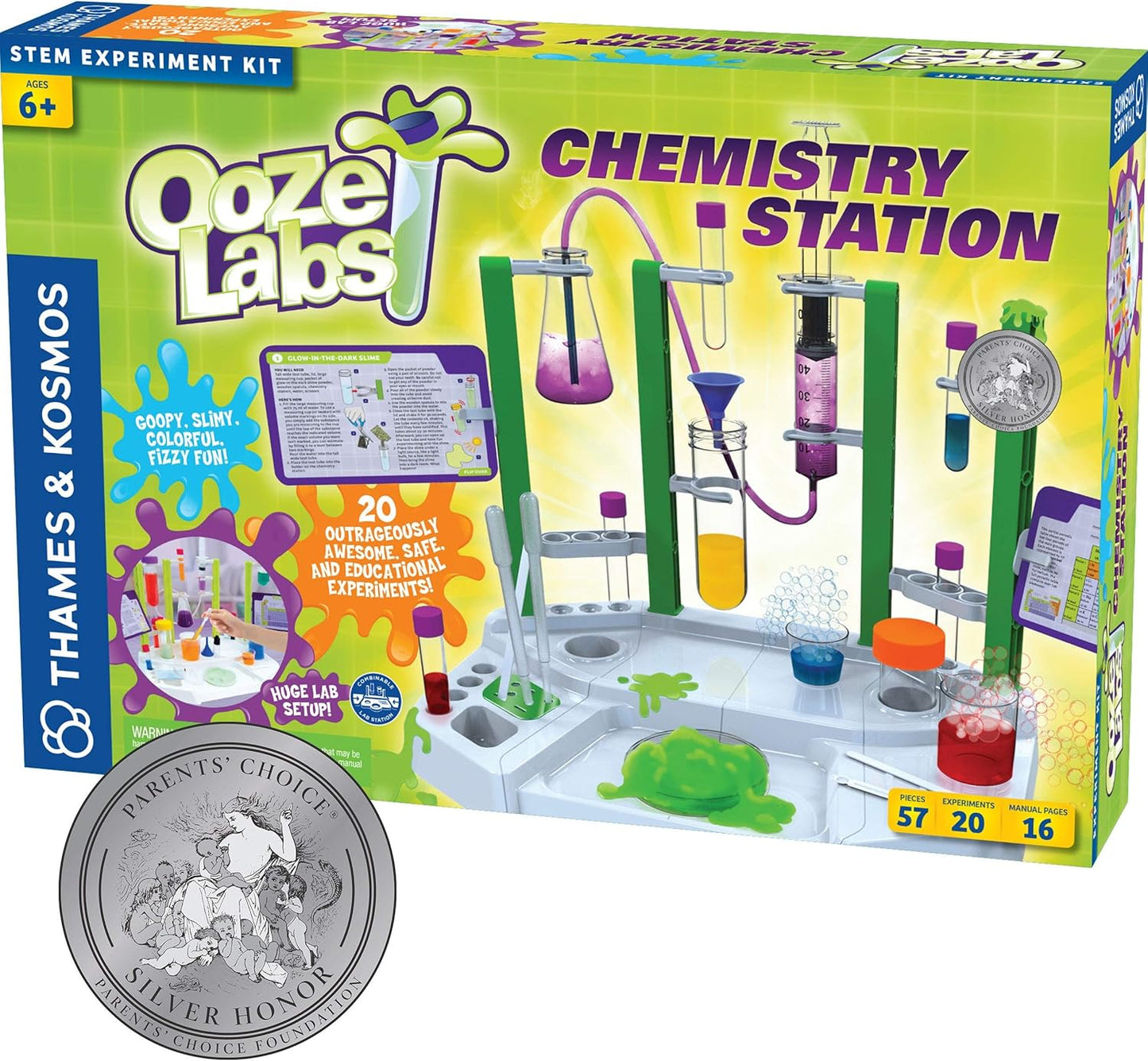 Thames & Kosmos Ooze Labs Colorful Crystal Lab STEM Experiment Kit & Lab Setup | Awesome Geometric Crystals, Dazzling Displays, with 11 Shiny, Sparkly, Safe Experiments | Stickers to Decorate Your Lab
