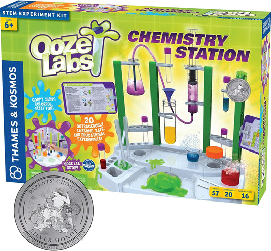 Thames & Kosmos Ooze Labs Colorful Crystal Lab STEM Experiment Kit & Lab Setup | Awesome Geometric Crystals, Dazzling Displays, with 11 Shiny, Sparkly, Safe Experiments | Stickers to Decorate Your Lab