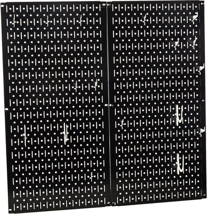 Wall Control Kitchen Pegboard Organizer Pots and Pans Storage Rack Organization Kit with Green Pegboard and White Accessories