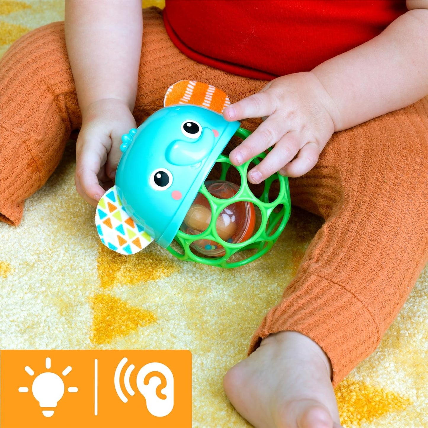 Bright Starts Oball Musical Toy, Jingle & Shake Pal, BPA-Free Easy-Grasp Baby Rattle Toy, Ages Newborn+