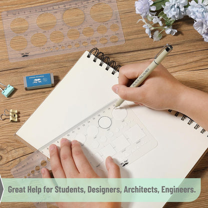Mr. Pen Circle Templates - Large & Small Sizes, Circle Stencil & Ruler for Drafting & Drawing
