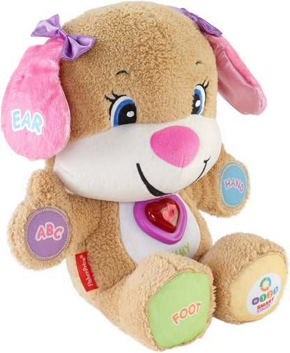 Fisher-Price Baby & Toddler Toy Laugh & Learn Smart Stages Sis Musical Plush with Lights & Phrases for Infants Ages 6+ Months