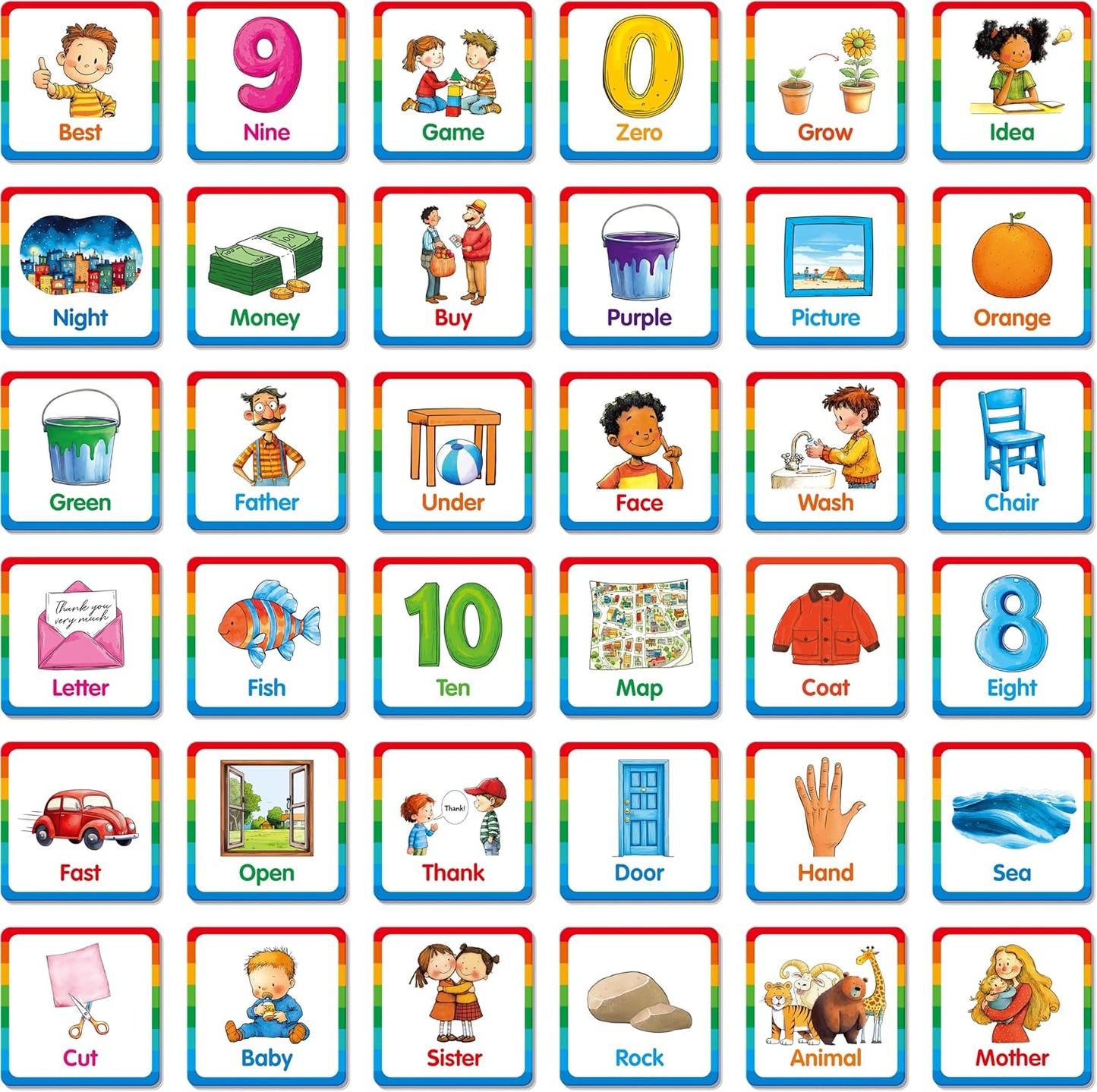 Memory Matching Game, 72 PCS Sight Words Matching Cards for Kids, 36 Pairs Memory Cards, Educational Toy for Children to Learn Sight Words 5+ Years Old