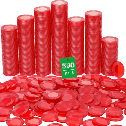 Leitee 500 Pcs Black Plastic Poker Chips Bulk 1.5 Inch Mini Bingo Chips Tokens Markers Blank Casino Counting Discs Learning Math Counters for Adults Interlocking Game Counting Reward Card