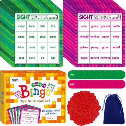 SpriteGru Multiplication & Division Bingo Game, 480 Math Problems, 2 Educational Math Board Game for Kindergarten and Preschool Kids 4-8, Perfect for Classroom & At Home (Up to 25 Players)
