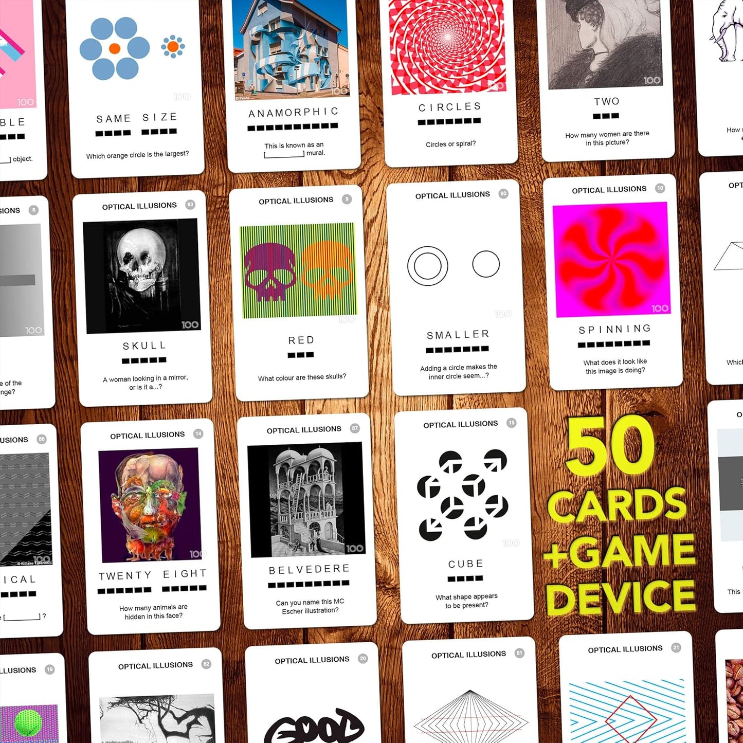 100 PICS Brain Teasers Travel Game - Solve 100 Puzzles | Flash Cards with Slide Reveal Case | Card Game, Gift, Stocking Stuffer | Hours of Fun for Kids and Adults | Age 6+