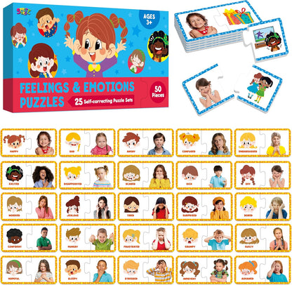 Rhyming Puzzles, 26 Groups Rhyming Word Cards Phonics Matching Game Self-Correcting Puzzle Early Childhood Learning Card for Kindergarten Preschool