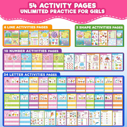 Doctor Jupiter Preschool Tracing Books for Kids Ages 3-5 | 100+ Wipe-Clean Learning Activities - Kindergarten Workbook with Lines, Shapes, Letters & Numbers | Educational Toys, Writing Practice