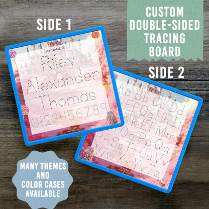 Kid's Name Tracing Board | Dry Erase Letter Tracing | Reusable Name Board | Alphabet Letters | Personalized | Candy Theme