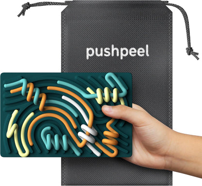 Pushpeel Sensory Activity Board: Silicone Fidget Toy for Calming, Stress, Anxiety, ADHD & Autism | Silent, No Mess | Kids 3+ & Adults | Includes Portable Travel Bag & 11 Strings