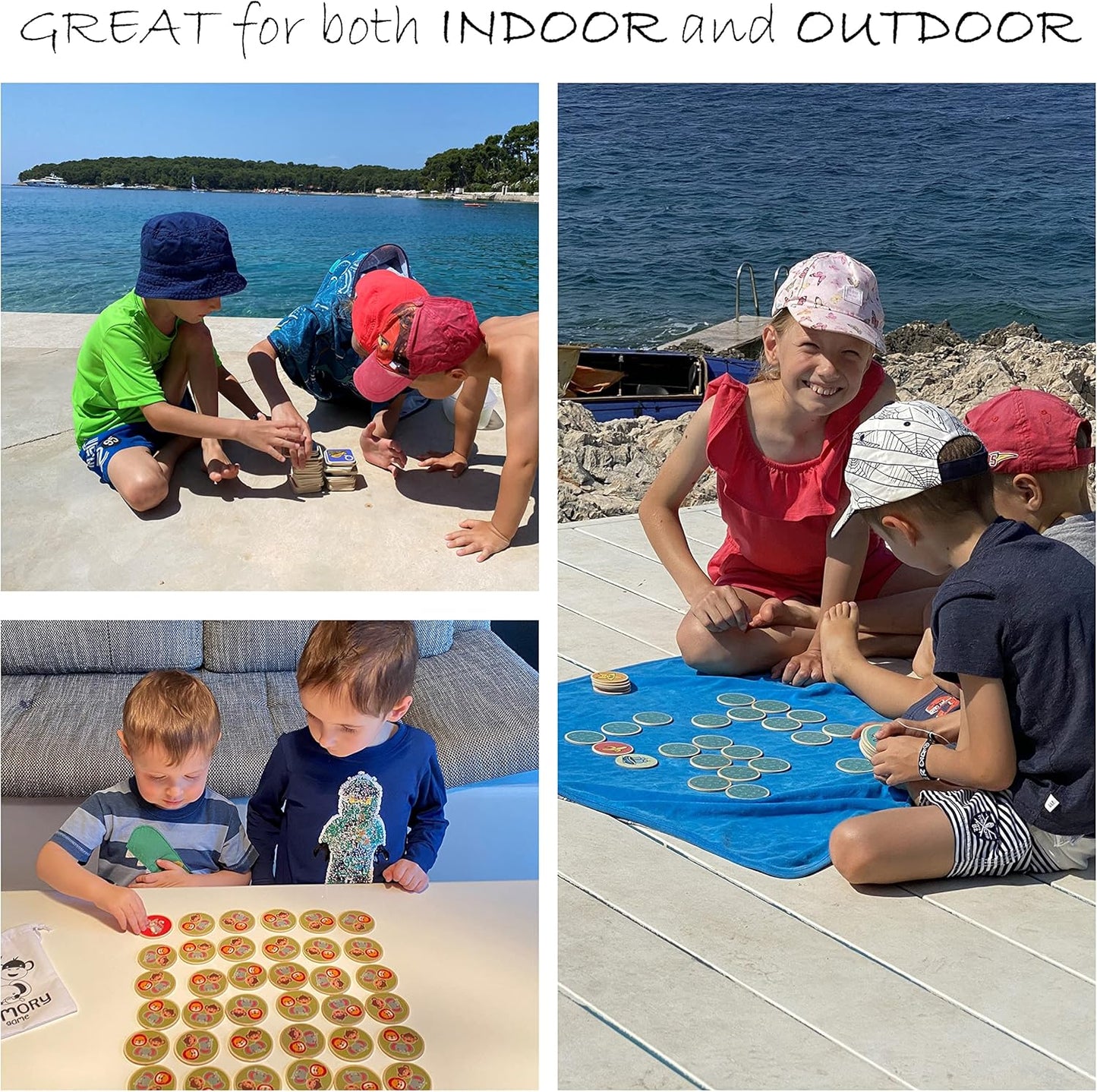 Montessori-Inspired Wooden Matching Game for Toddlers 2-4 Years - Durable, Scratch-Resistant 36 Card Set, Includes Carry Bag - Memory Game for Toddlers 2-4 Years - Cognitive Verbal Skills Development