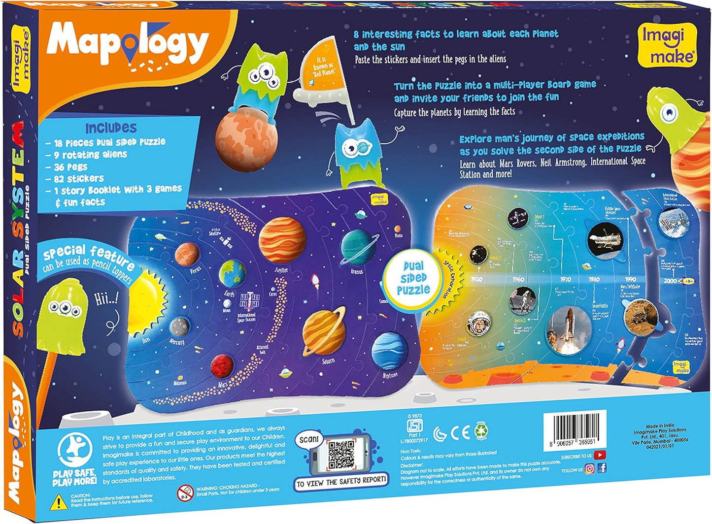 Imagimake Mapology Solar System for Kids | Educational Toys for Kids 5-7 | Space Toys | Puzzles for Boys & Girls Ages 4-8 | 6 Year Old Boy Gifts & Girl Gifts