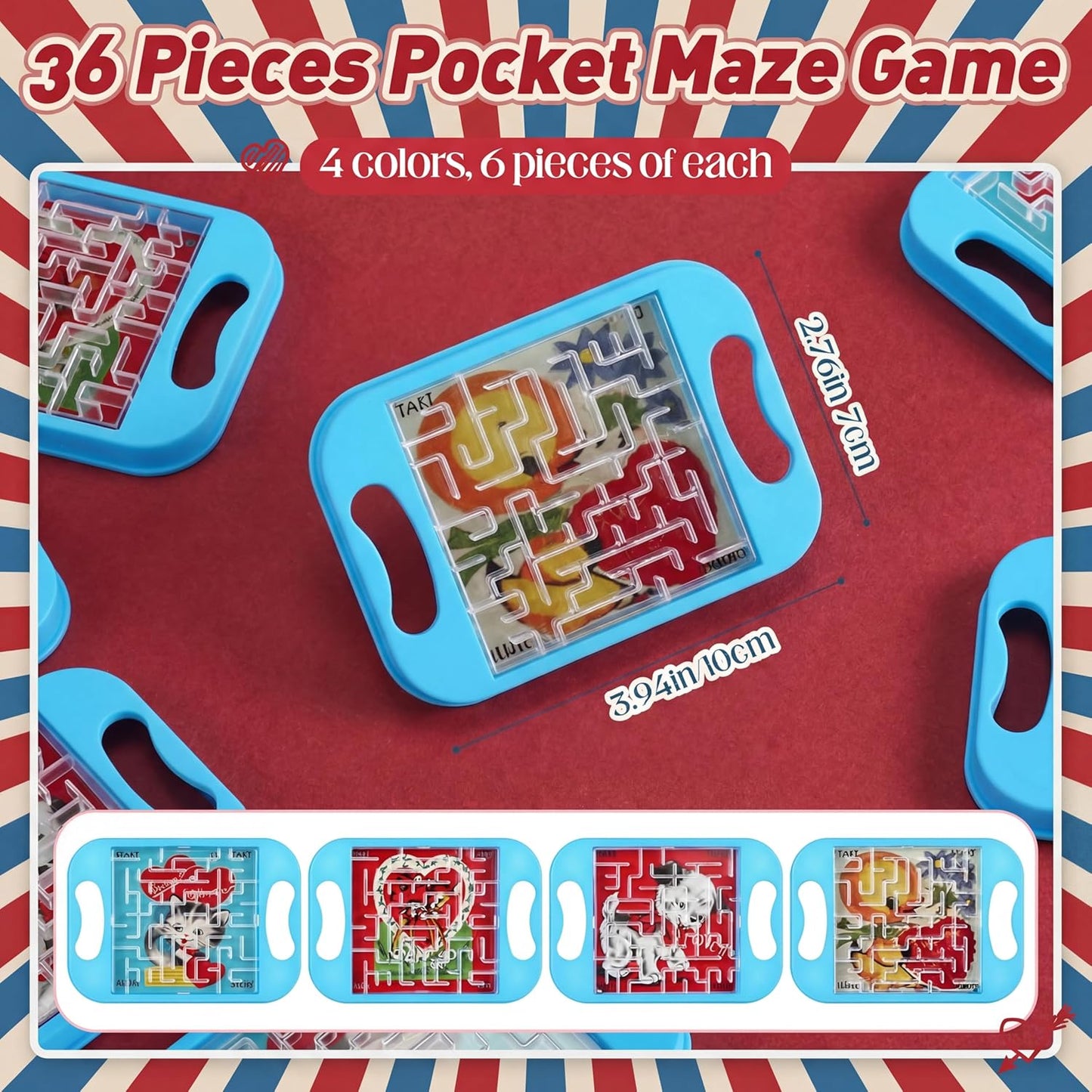 JellyArch 24 Pcs Maze Puzzle Cube Bulk Maze Game Puzzle Educational Cube Handheld Brain Teaser Puzzles Escape Room Party Favor Graduation Classroom Exchange Gift for Students Adult Teacher(Classical)