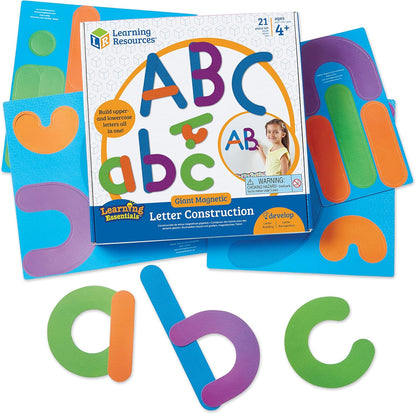 Learning Resources Giant Magnetic Letter Construction - Alphabet Magnets, Letter Building and Recognition, Learn to Read Activities, Montessori Spelling, Fine Motor Games, Classroom Must Haves