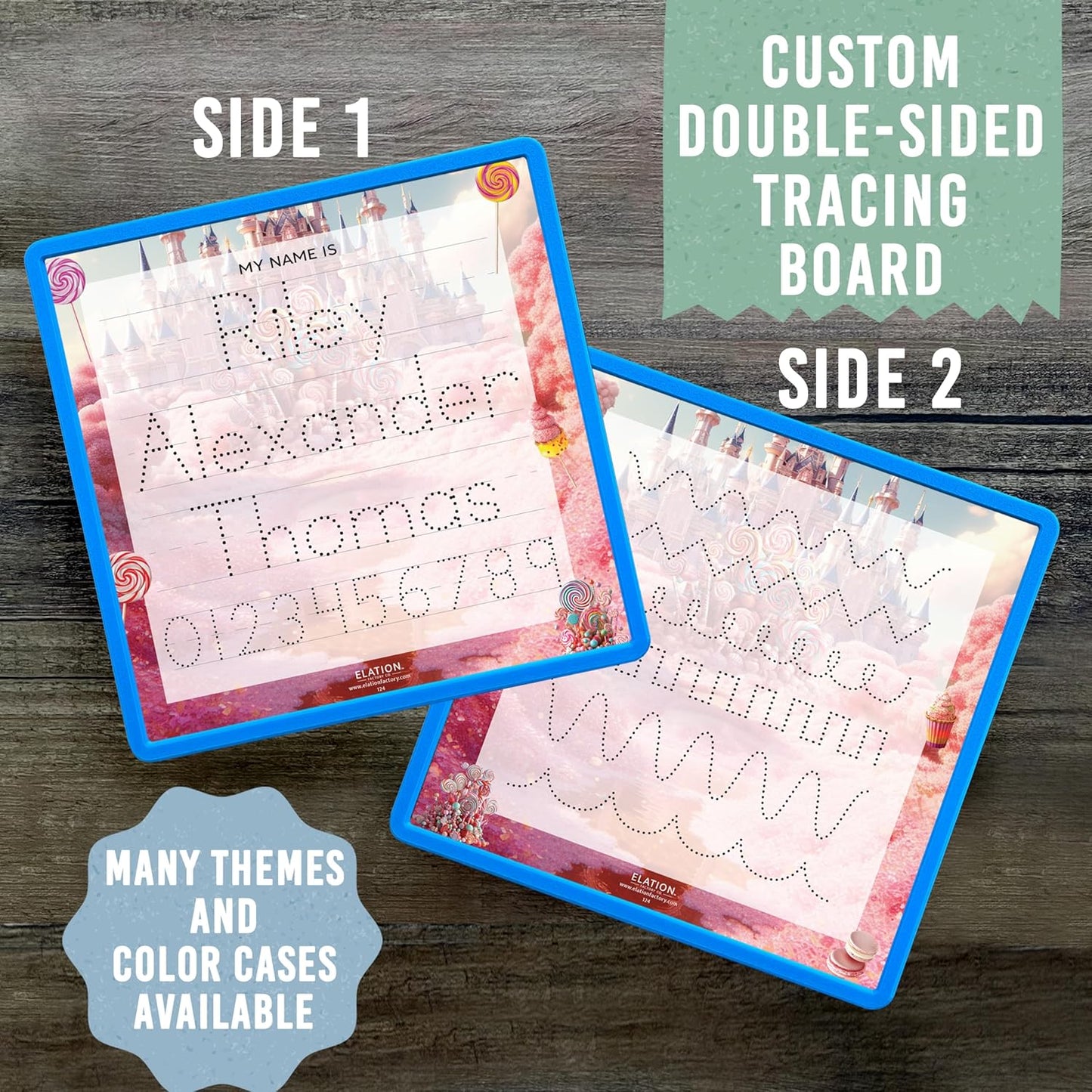 Kid's Name Tracing Board | Dry Erase Letter Tracing | Reusable Name Board | Alphabet Letters | Personalized | Candy Theme