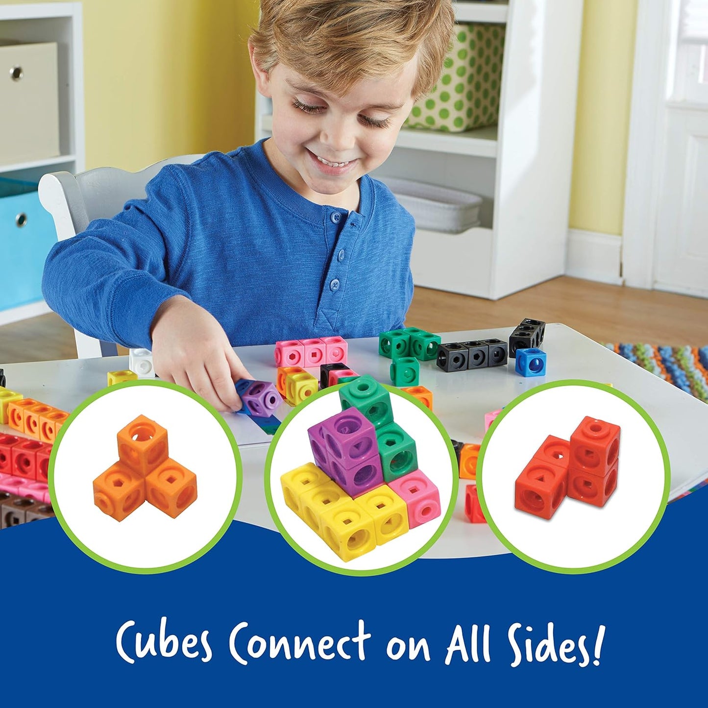 Learning Resources Brights Base Ten Classroom Set, 20-25 Students, 823 Piece Set, Ages 6+ & MathLink Cubes - Set of 100 Cubes, Ages 5+, Kindergarten STEM Activities, Math Manipulatives and Counters