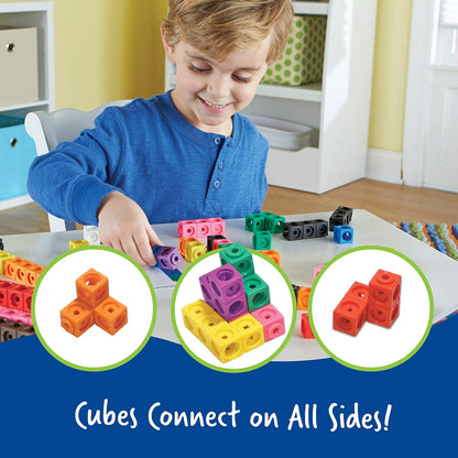 Learning Resources Brights Base Ten Classroom Set, 20-25 Students, 823 Piece Set, Ages 6+ & MathLink Cubes - Set of 100 Cubes, Ages 5+, Kindergarten STEM Activities, Math Manipulatives and Counters