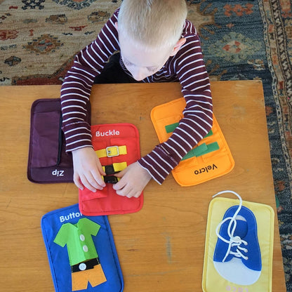 SENSORY4U Learning to Dress Busy Board - Montessori-Inspired Educational Toy for Toddlers and Kids, Develops Fine Motor and Basic Life Skills