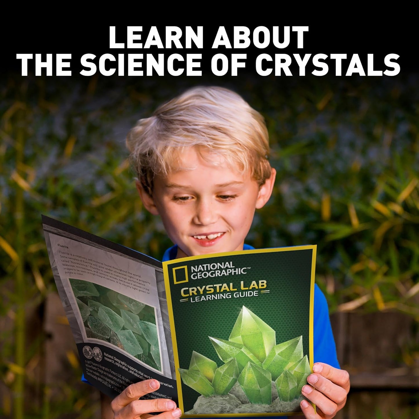 National Geographic Crystal Growing Kit for Kids - Educational Science Kits for Kids Age 8+ with 3 Crystals, 4 Genuine Gemstones and Light-Up Base | STEM Gifts for 8+ Year Old Boys and Girls