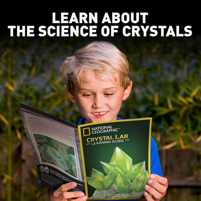 National Geographic Crystal Growing Kit for Kids - Educational Science Kits for Kids Age 8+ with 3 Crystals, 4 Genuine Gemstones and Light-Up Base | STEM Gifts for 8+ Year Old Boys and Girls
