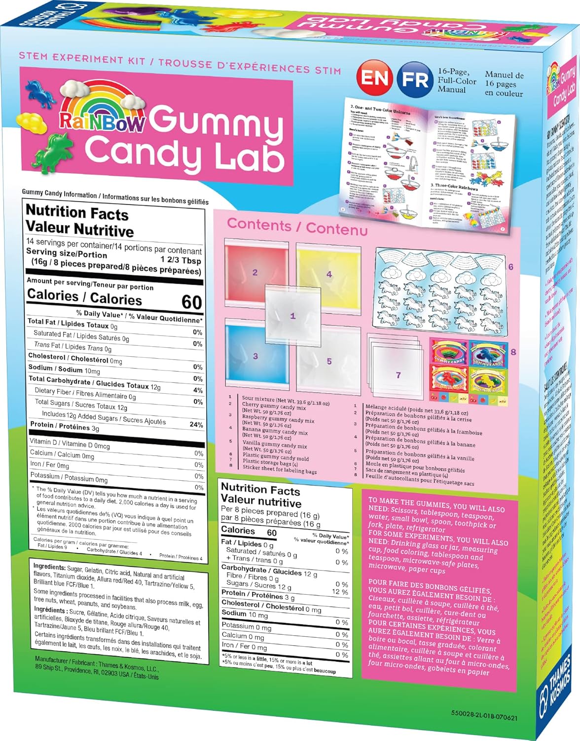 Thames & Kosmos Rainbow Gummy Candy Lab - Unicorns, Clouds & Rainbows! Sweet Science STEM Experiment Kit, Make Your Own Gummy Candies in Cool Shapes & Colors