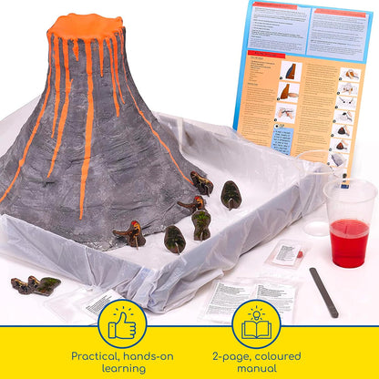 Thames & Kosmos Massive Erupting Volcano STEM Kit | DIY Giant Volcano Model, 1-Foot Tall | Includes Materials for Multiple Eruptions | Explore Volcanoes, Geology, Earth Science | Science Fair Project
