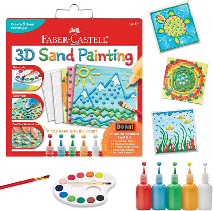 Faber-Castell 3D Sand Painting Kit for Kids: Create 5 Sand Art Pictures, DIY Arts and Crafts for Kids, Art Projects and Gifts for Girls and Boys (Ages 6+)