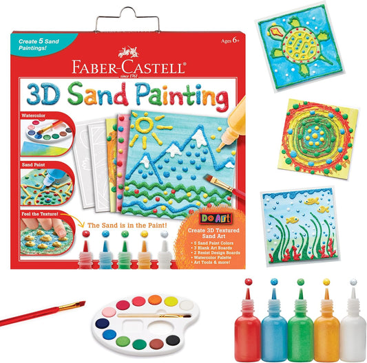 Faber-Castell 3D Sand Painting Kit for Kids: Create 5 Sand Art Pictures, DIY Arts and Crafts for Kids, Art Projects and Gifts for Girls and Boys (Ages 6+)
