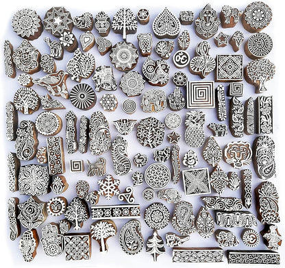 Royal Kraft Assorted Wooden Block Printing Stamps (Set of 10) Bulk01_10