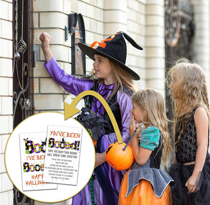Halloween Party Game for Adults, You've Been Booed Game Card Sets, I've Been Booed Sign, Party Supplies & Family Activity, Set of 40 Cards