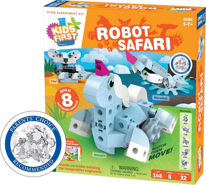 Thames & Kosmos Kids First Robot Pet Shop: Owls, French Bulldogs, Sloths & More! STEM Experiment Kit for Young Engineers | Build 8 Motorized Robots of Cute Animals | Play & Learn with Storybook Manual