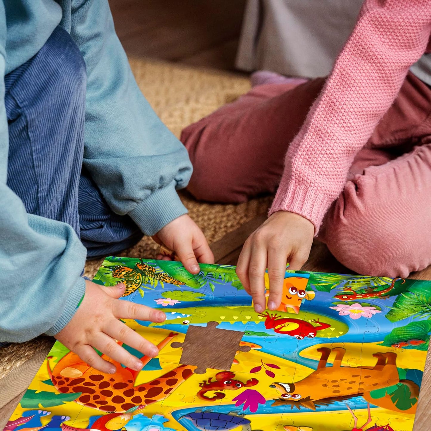 QUOKKA Puzzles for Kids Ages 4-6 – 4 x 48 Pieces Jigsaw Puzzles for Toddlers 2-4 – Children's Game Ages 3-5 for Learning Farm Animals – Educational Preschool Toy for Boys and Girls 4-8 Years Old
