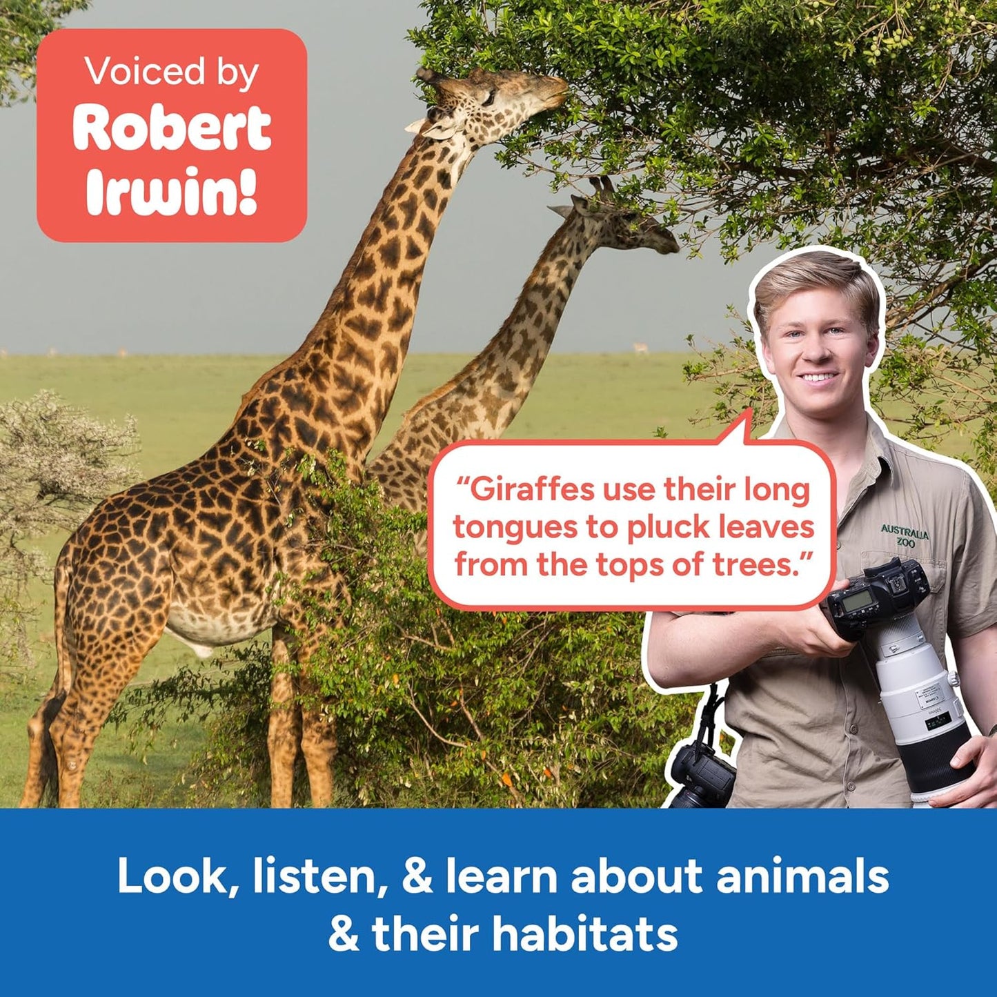 Educational Insights GeoSafari Talking Wildlife Camera - Preschool Science Learning Toys, Animal Science Stem Toy, Animal Facts with Robert Irwin, Interactive Educational Toys for 4+ Year Old Kids