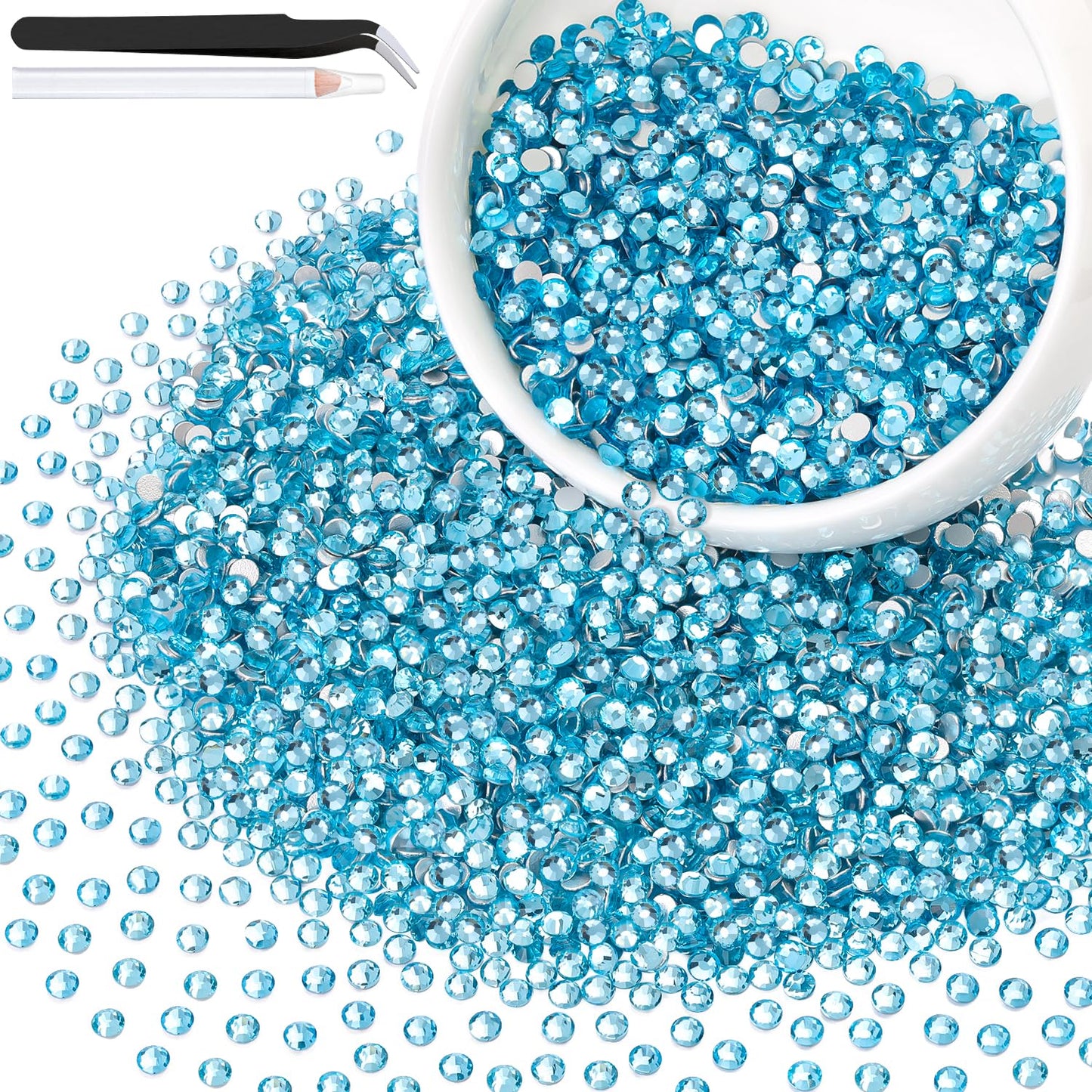 5000PCS SS6/2mm Glass Crystal Rhinestones (Clear), Bedazzling Flatback Rhinestones for Crafting DIY Crafts Nail Art Makeup Decoration, Gems Diamond Charms for Tumbler Shoes Clothing Mug