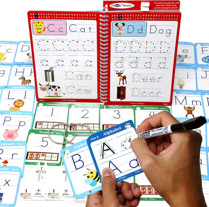 Think2Master Alphabet, Numbers & Words. Book & Flash Cards - Read & Write, Count & Add