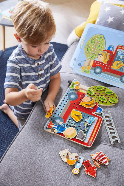 HABA Dress Me Lacing Cards Game - Montessori Fine Motor Skills Toy for Preschool Learning Activities and Kindergarten Toys with 36 Wooden Pieces