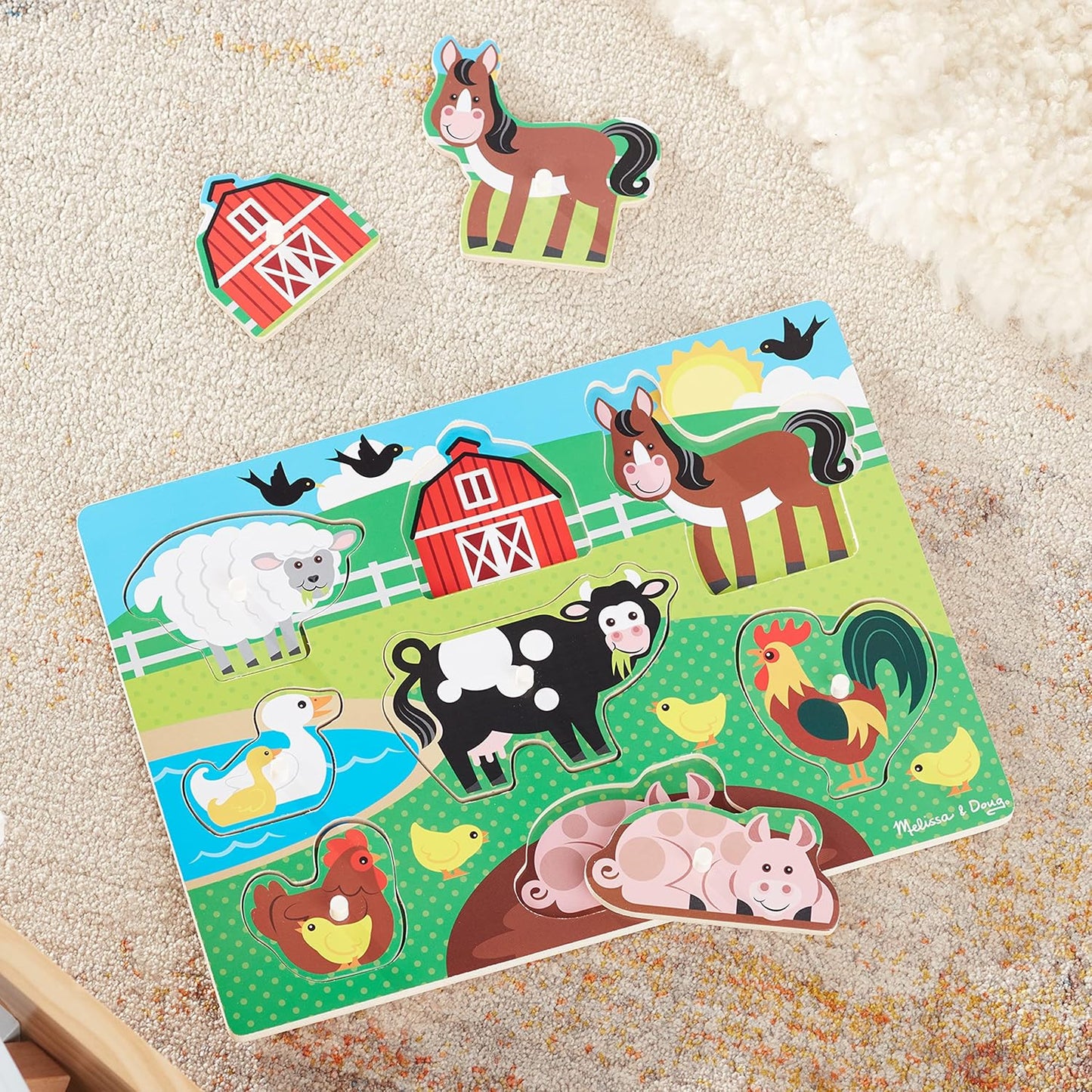 Melissa & Doug Pets Wooden Peg Puzzle (8 pcs)